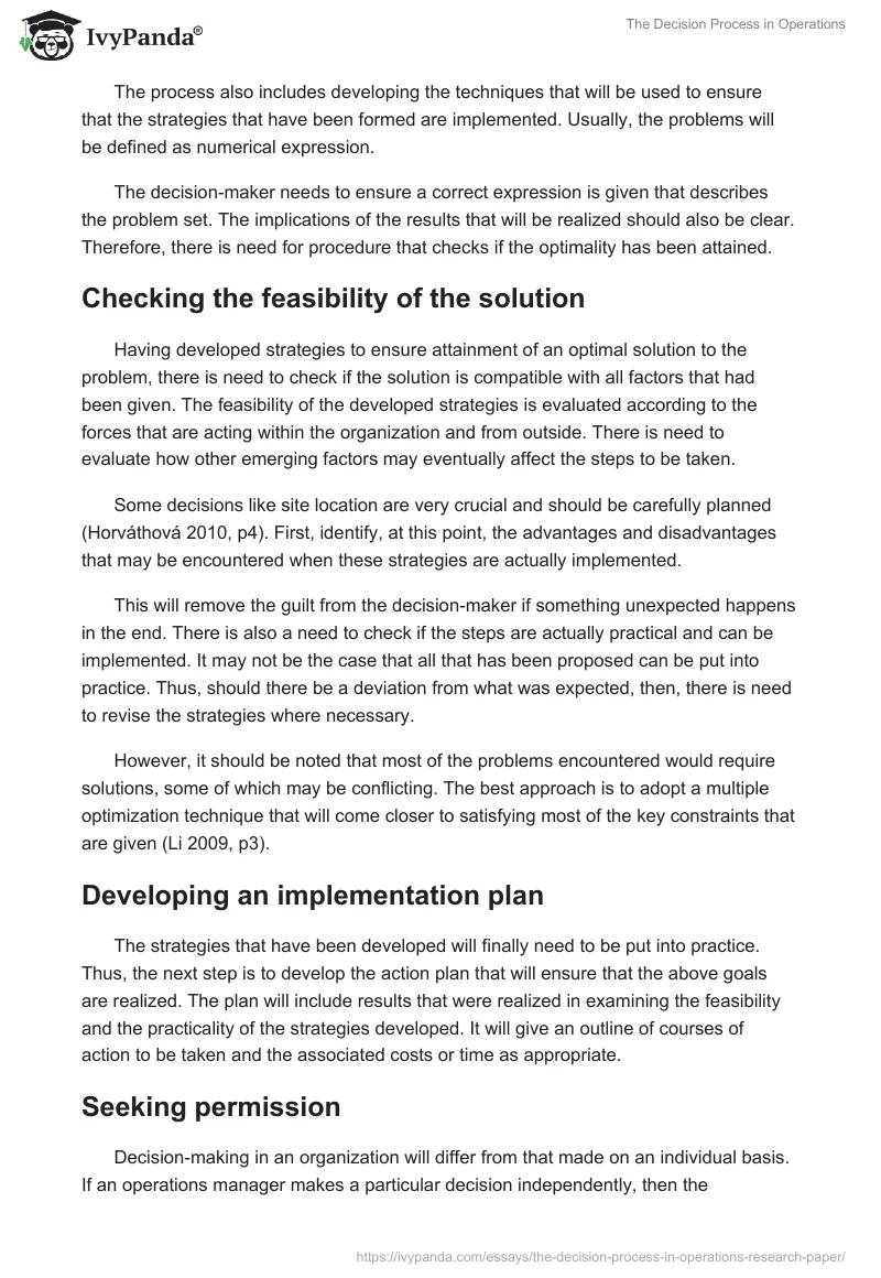 The Decision Process in Operations. Page 4