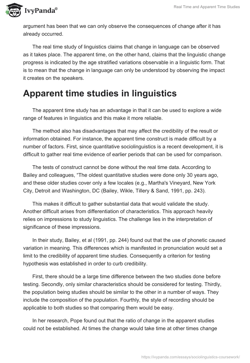 Real Time and Apparent Time Studies. Page 2