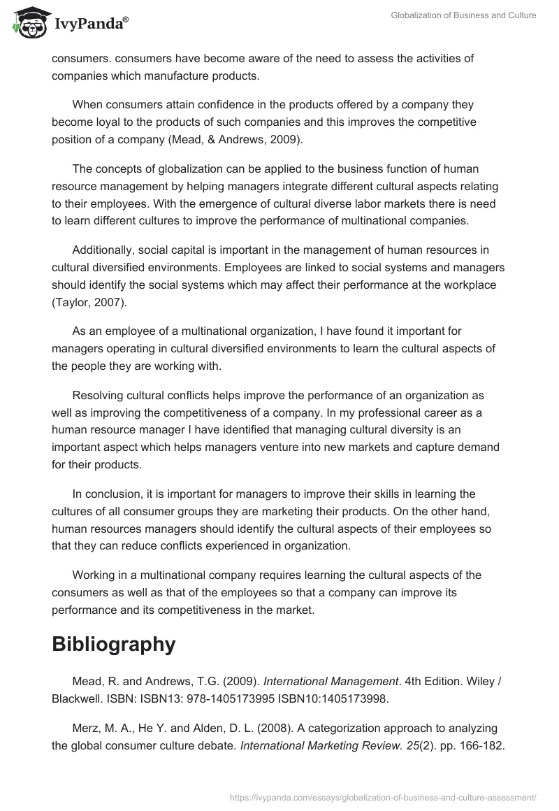 Globalization of Business and Culture. Page 2