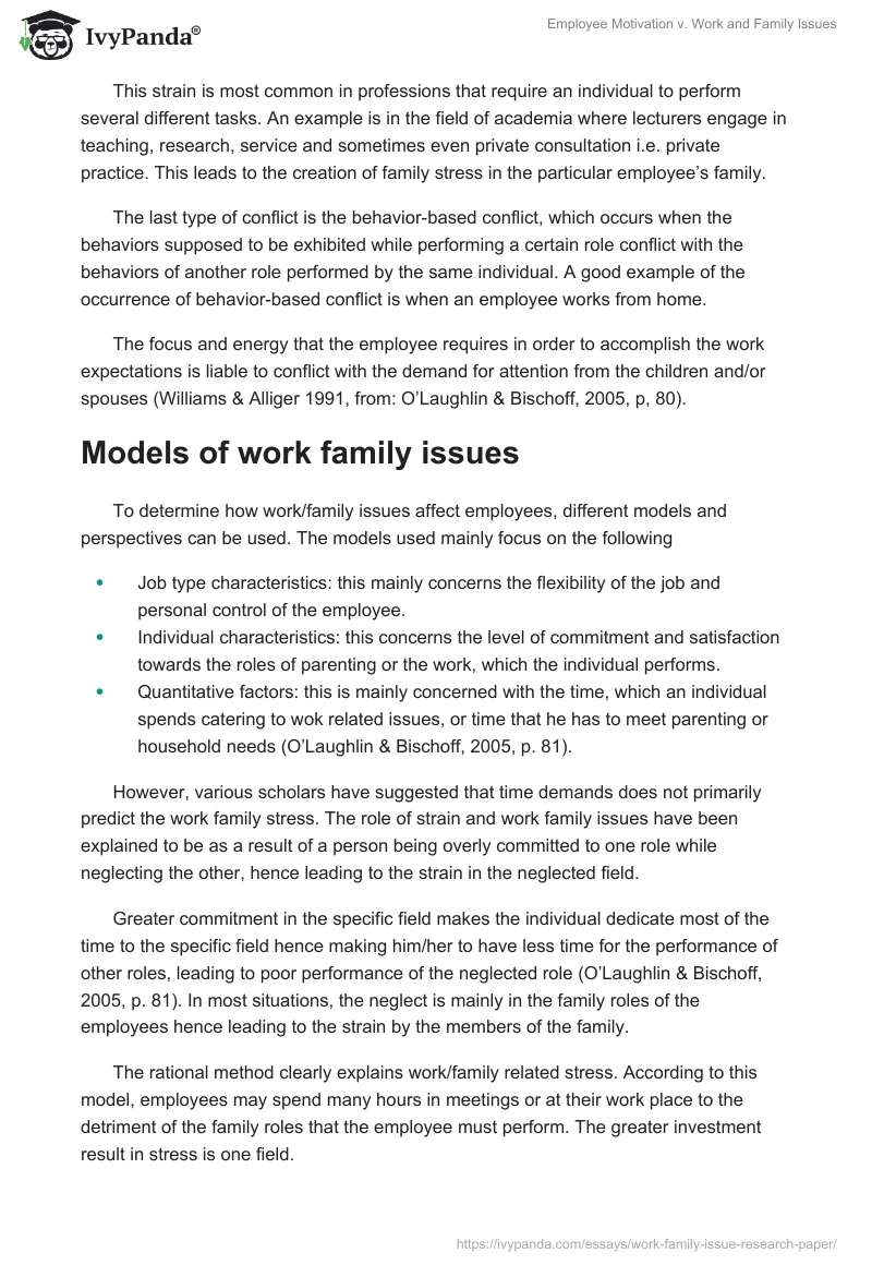 Employee Motivation vs. Work and Family Issues. Page 5