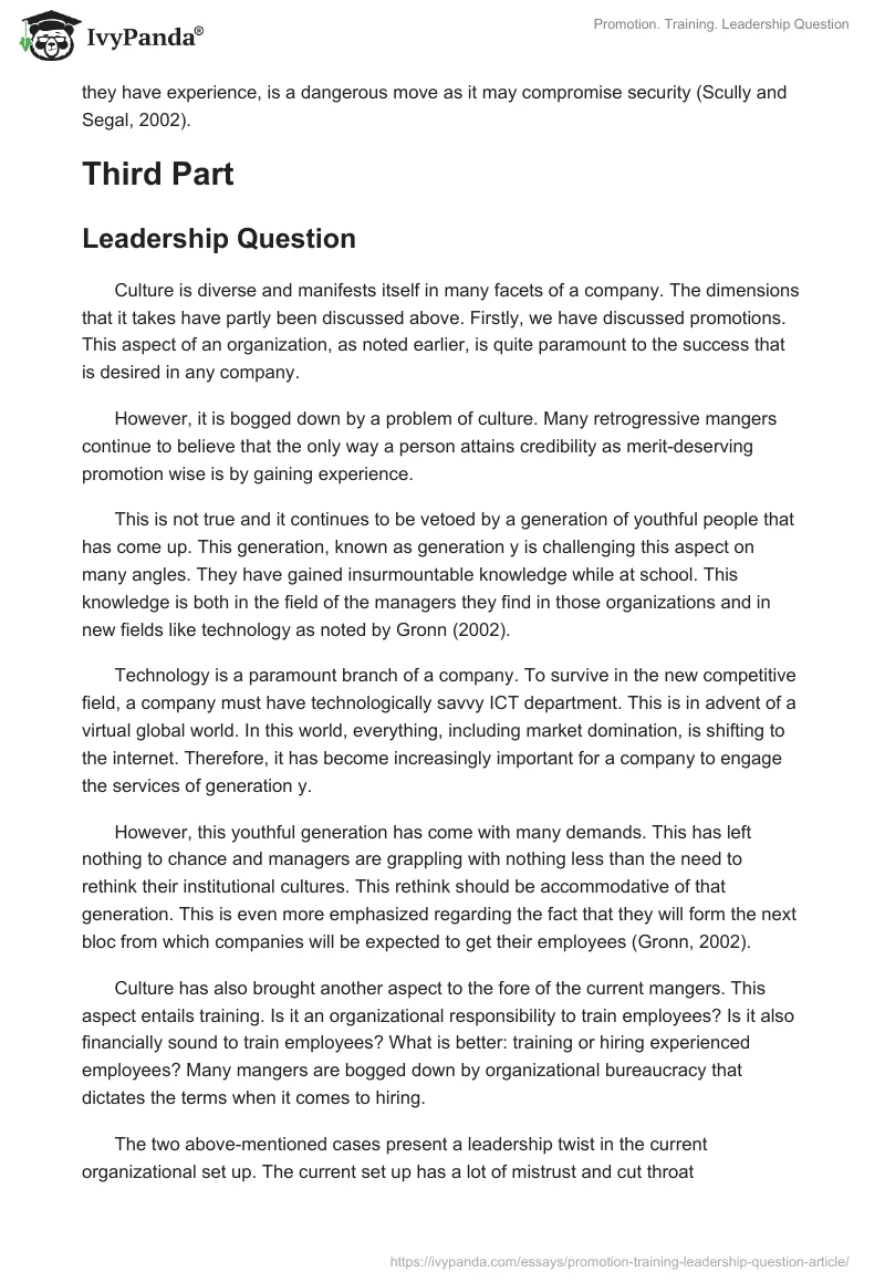 Promotion. Training. Leadership Question. Page 5