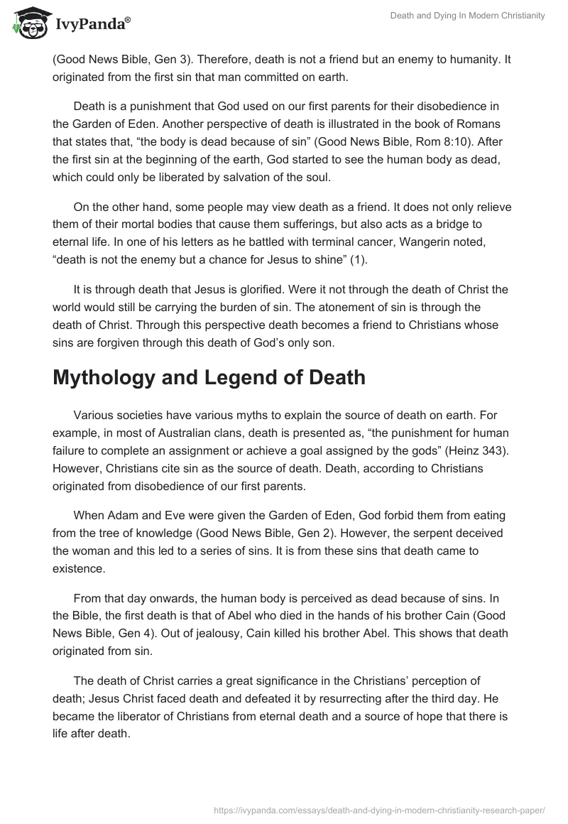 Death and Dying in Modern Christianity. Page 2
