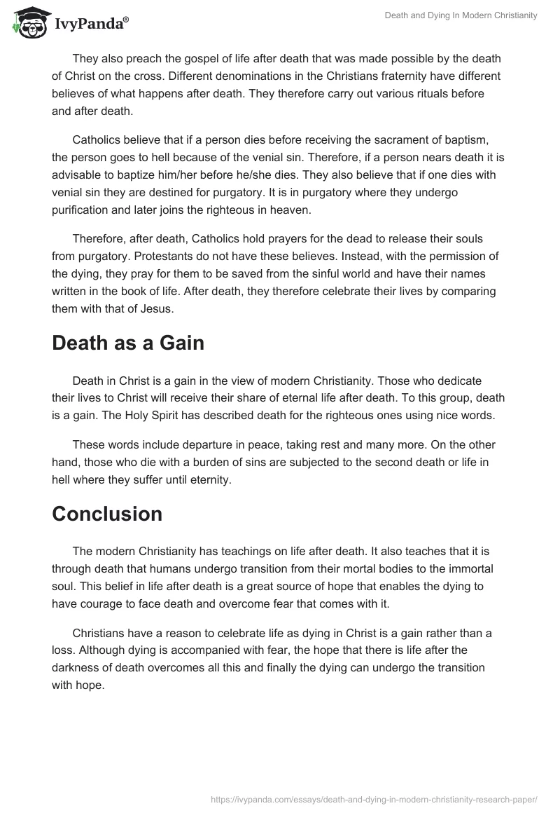 Death and Dying in Modern Christianity. Page 5