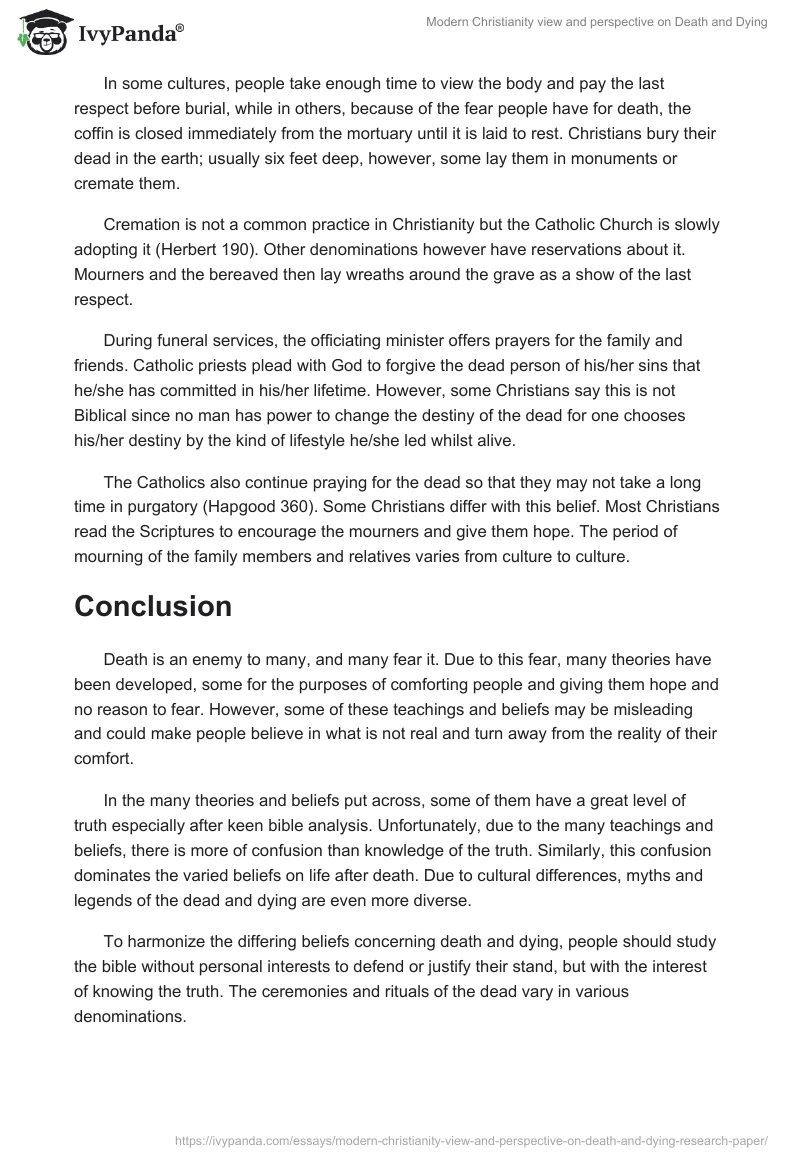 Modern Christianity View and Perspective on Death and Dying. Page 5