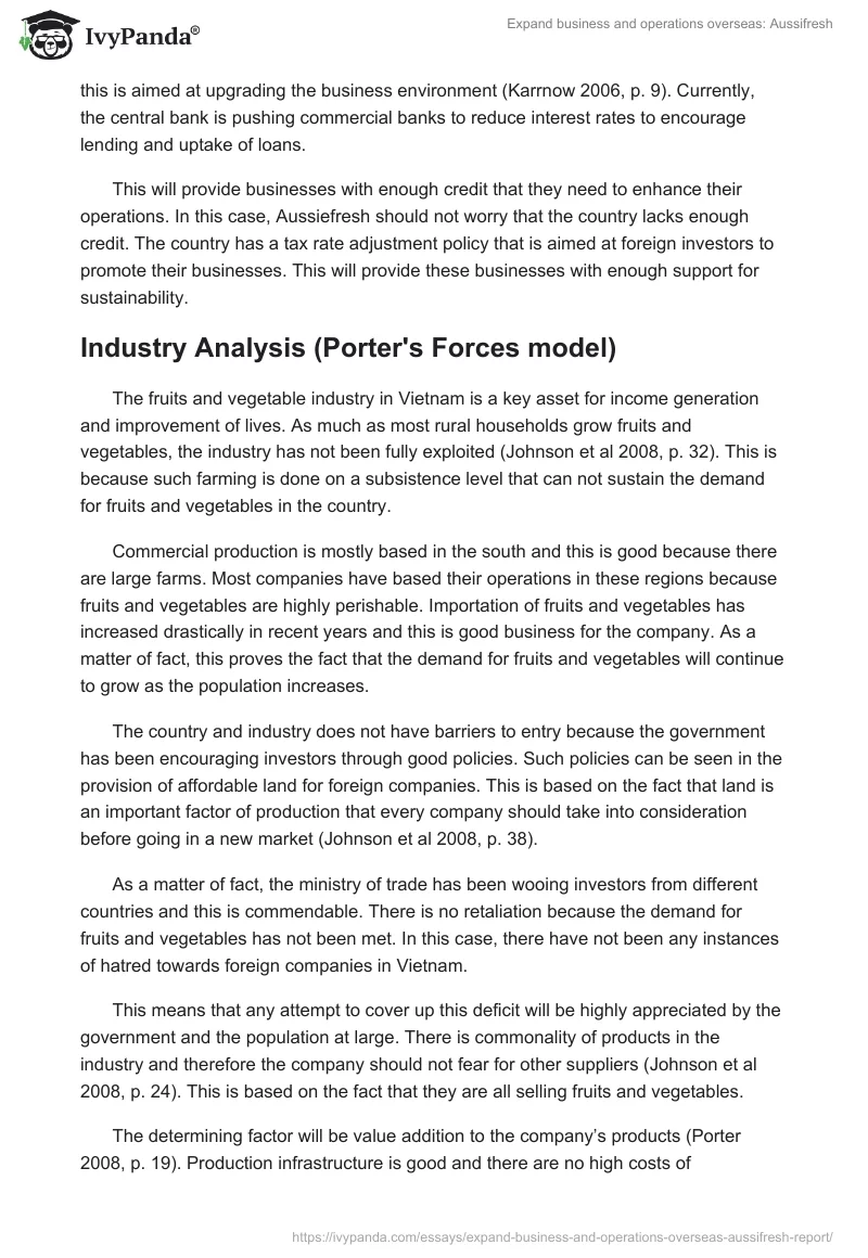 Expand business and operations overseas: Aussifresh. Page 3