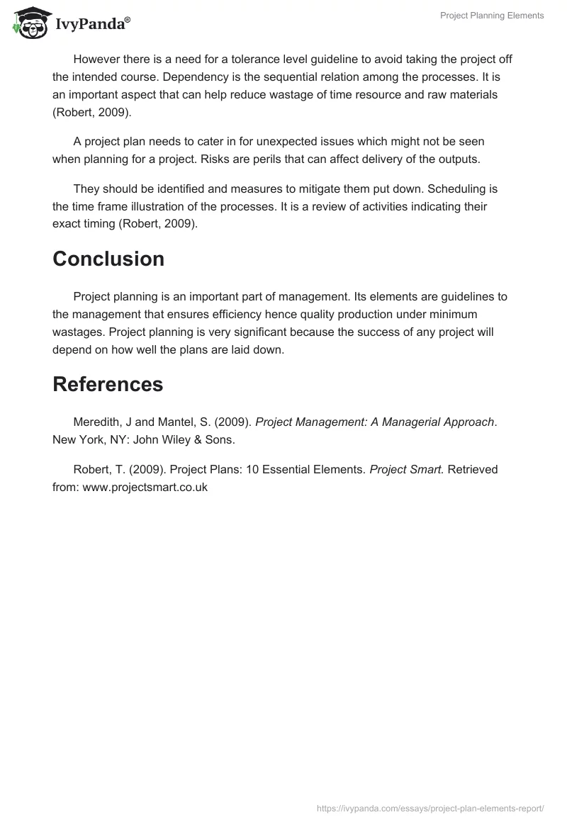 Project Planning Elements. Page 3