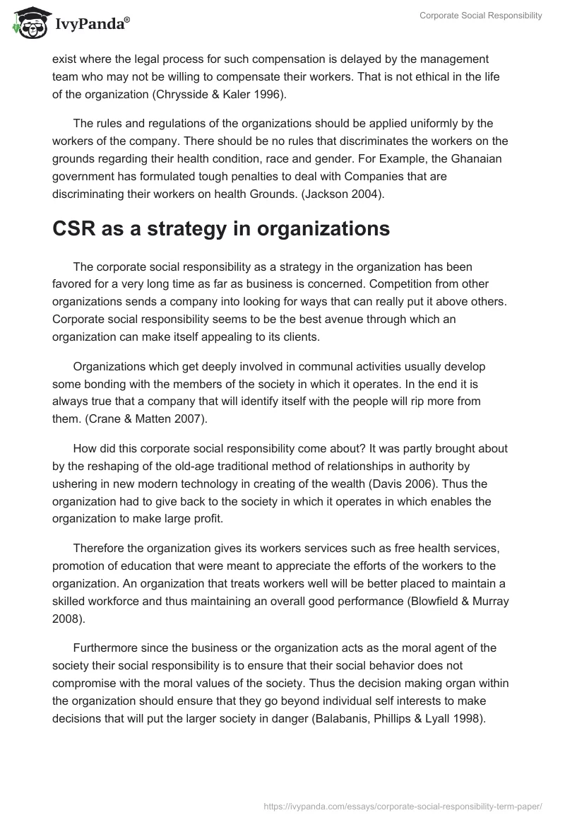 Corporate Social Responsibility. Page 5