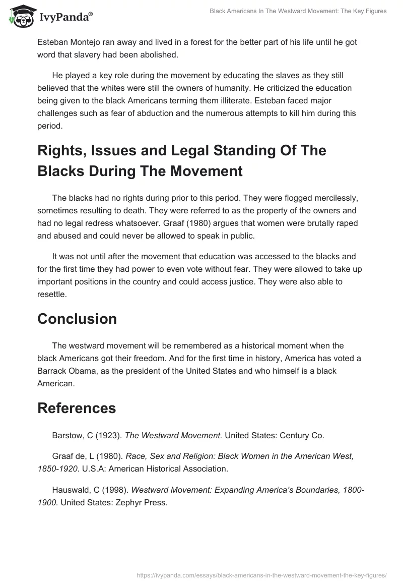 Black Americans In The Westward Movement: The Key Figures. Page 4