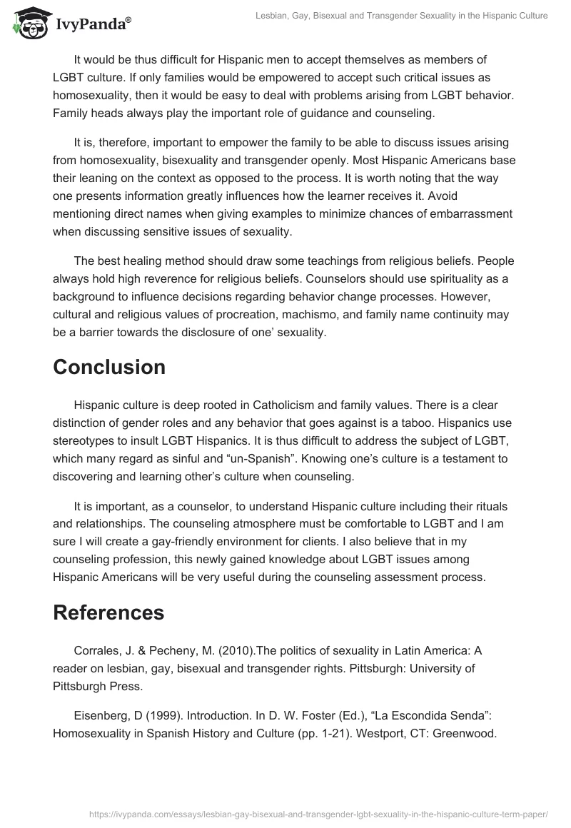Lesbian, Gay, Bisexual and Transgender Sexuality in the Hispanic Culture. Page 4