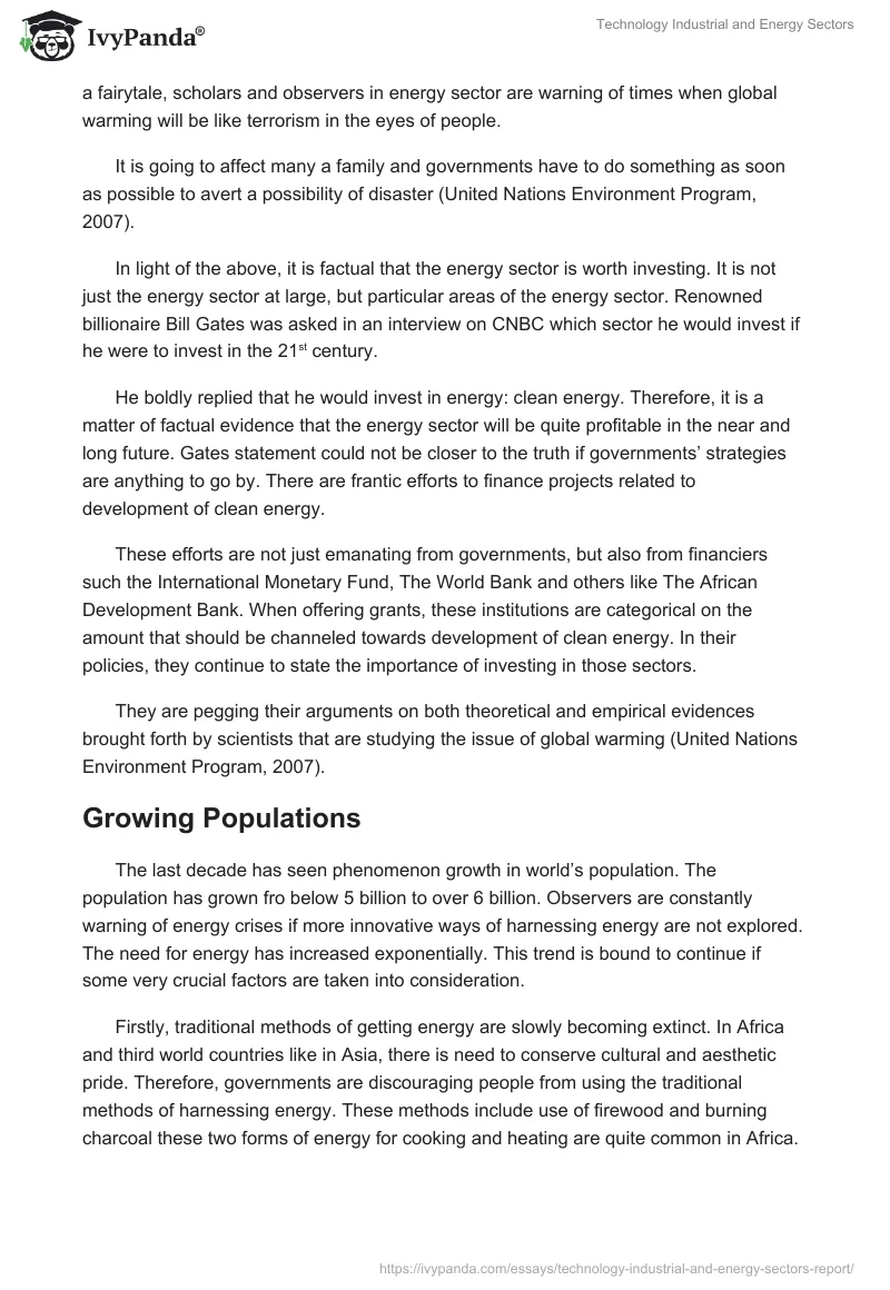 Technology Industrial and Energy Sectors. Page 2