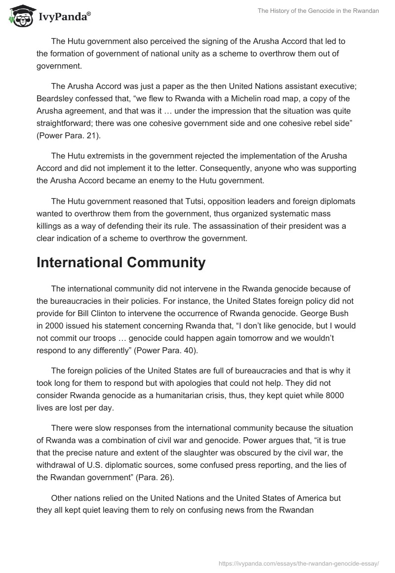 The History of the Genocide in the Rwandan. Page 3