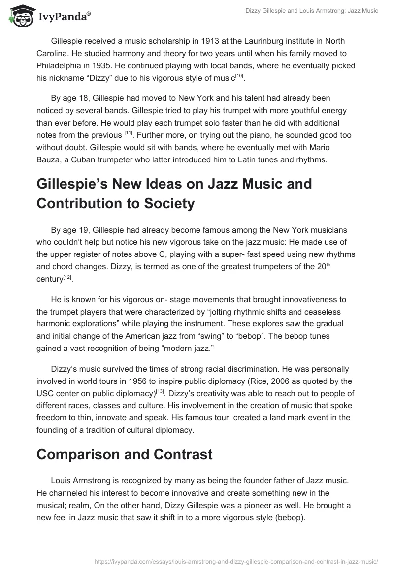 Dizzy Gillespie and Louis Armstrong: Jazz Music. Page 3