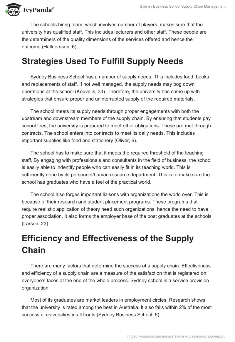 Sydney Business School Supply Chain Management. Page 2