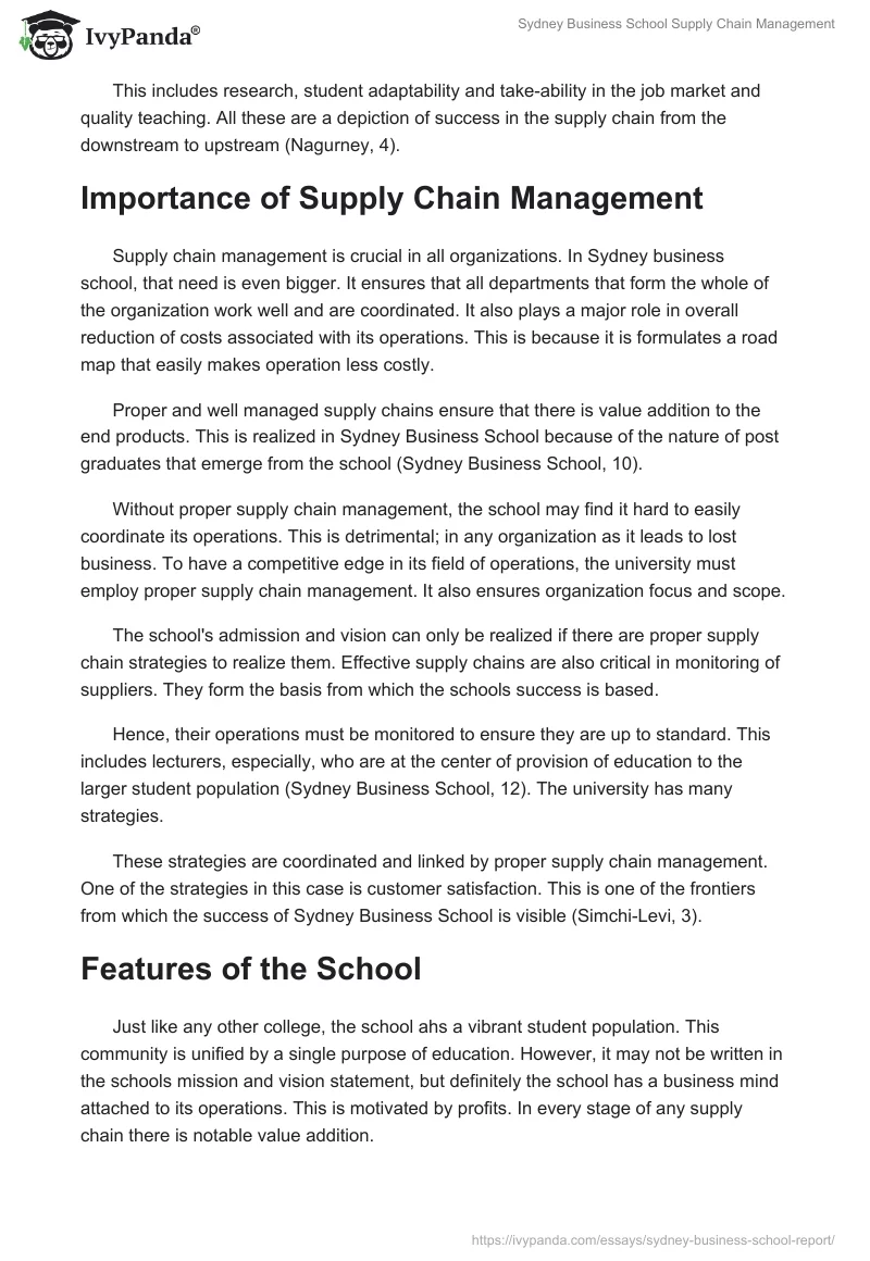 Sydney Business School Supply Chain Management. Page 3