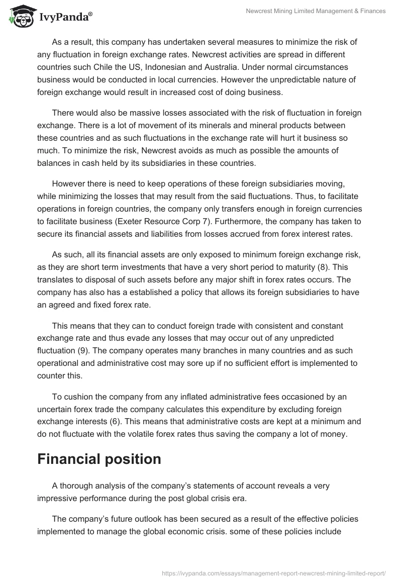 Newcrest Mining Limited Management & Finances. Page 4