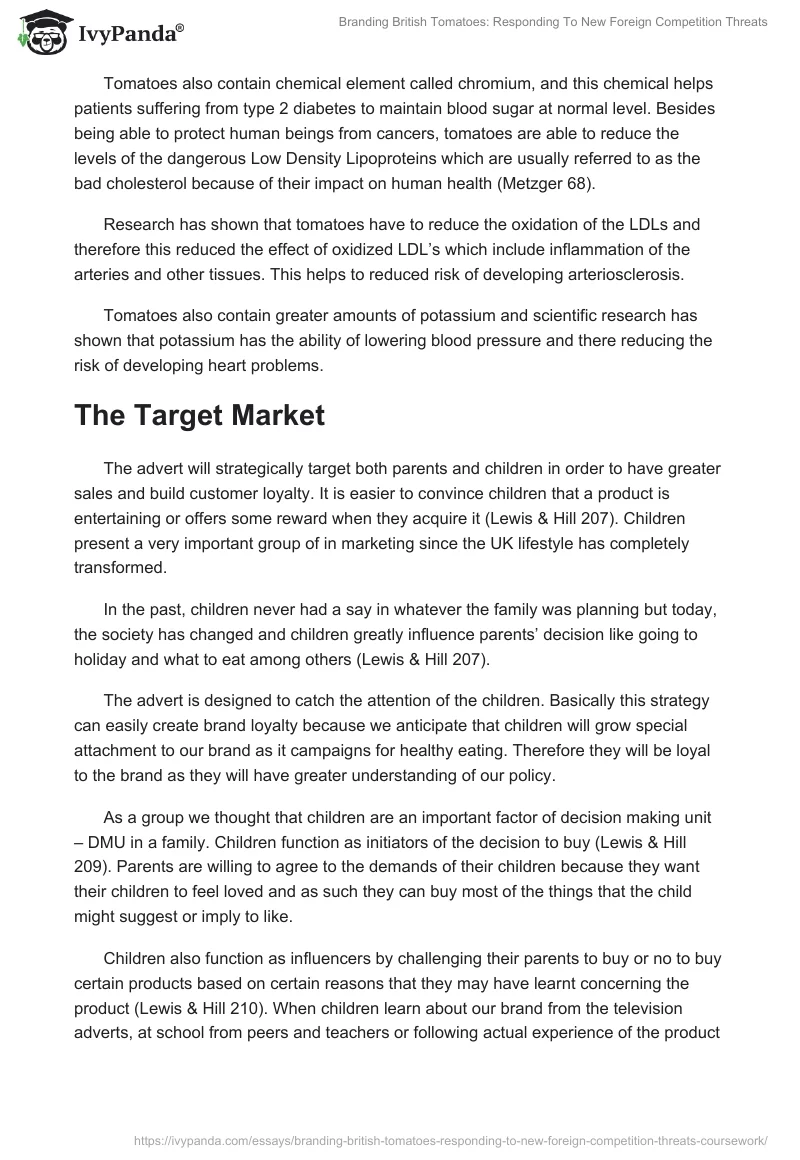 Branding British Tomatoes: Responding to New Foreign Competition Threats. Page 5