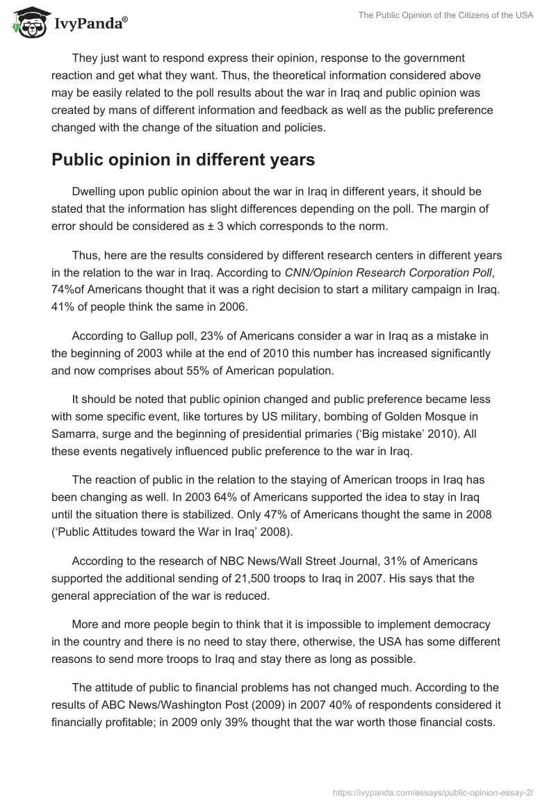 The Public Opinion of the Citizens of the USA. Page 3