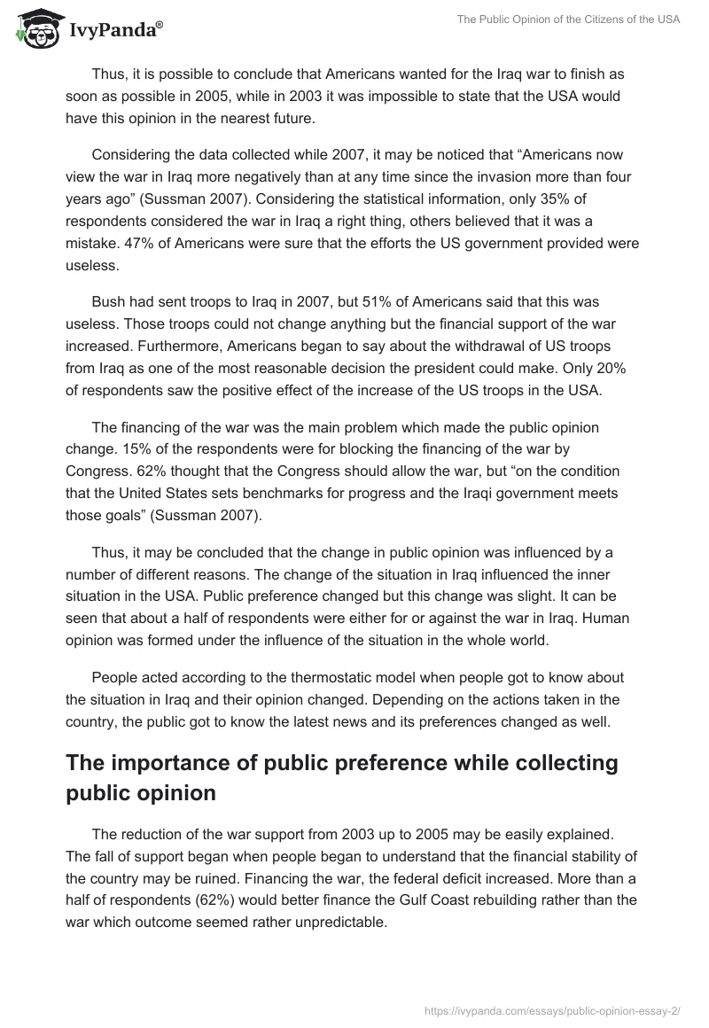 The Public Opinion of the Citizens of the USA. Page 5