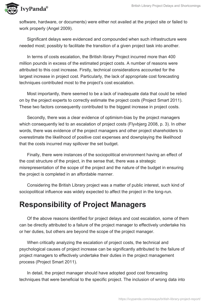 British Library Project Delays and Shortcomings. Page 4