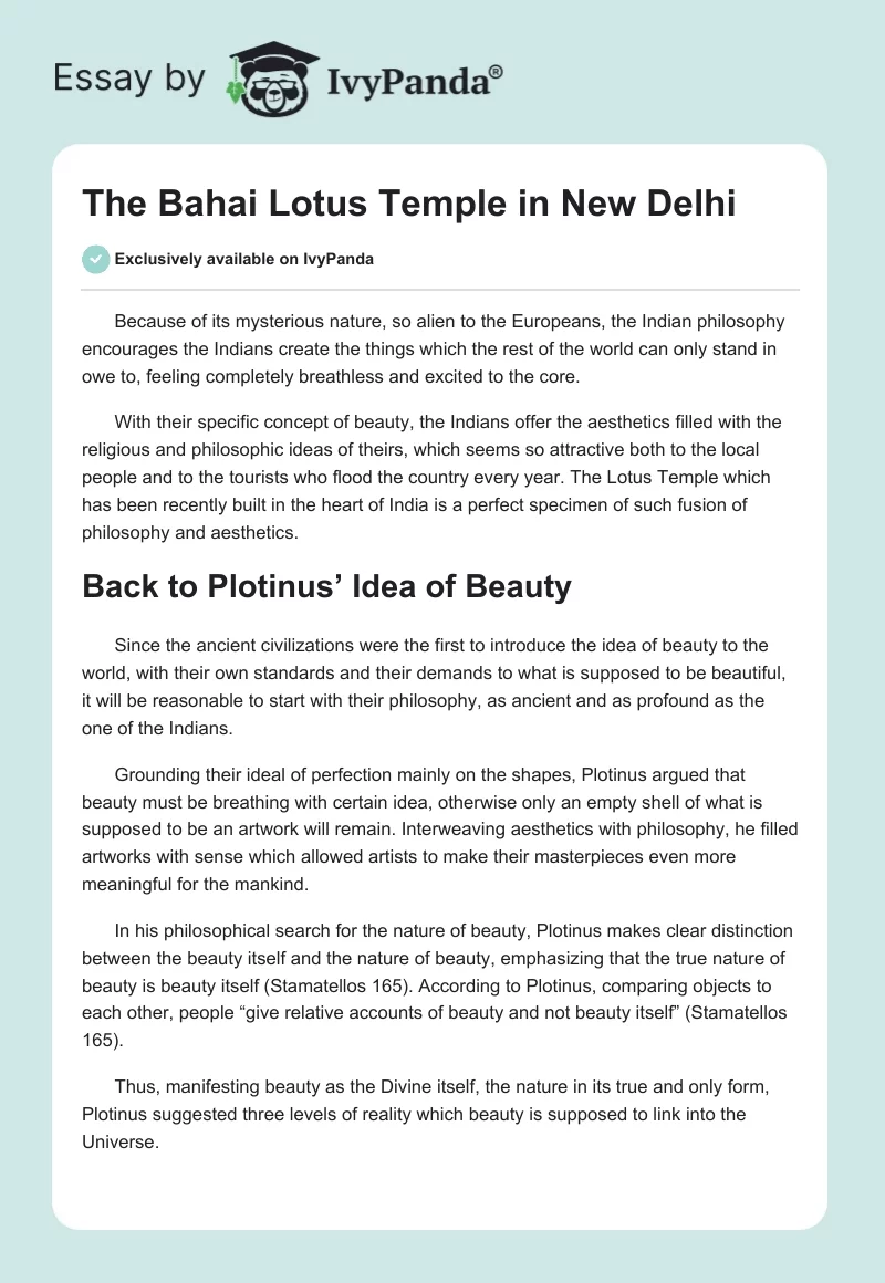 The Bahai Lotus Temple in New Delhi. Page 1