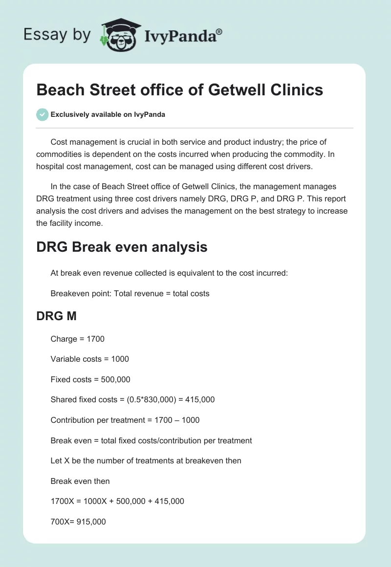 Beach Street office of Getwell Clinics. Page 1