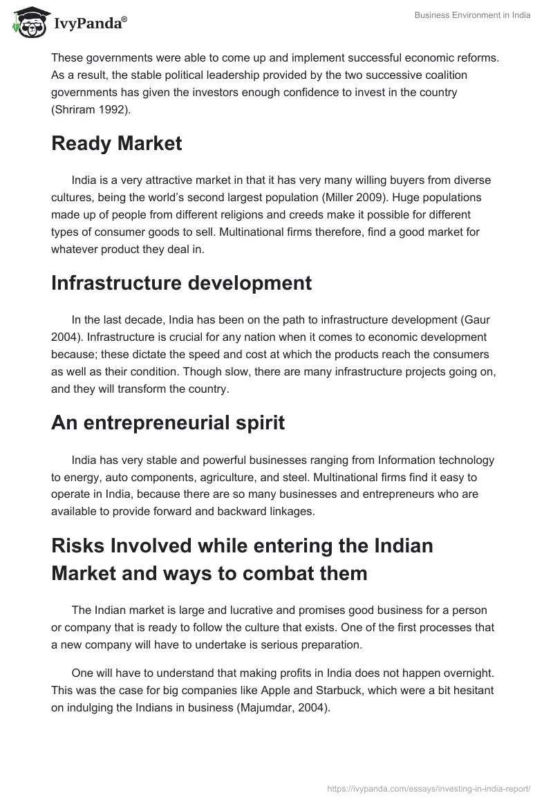 Business Environment in India. Page 4