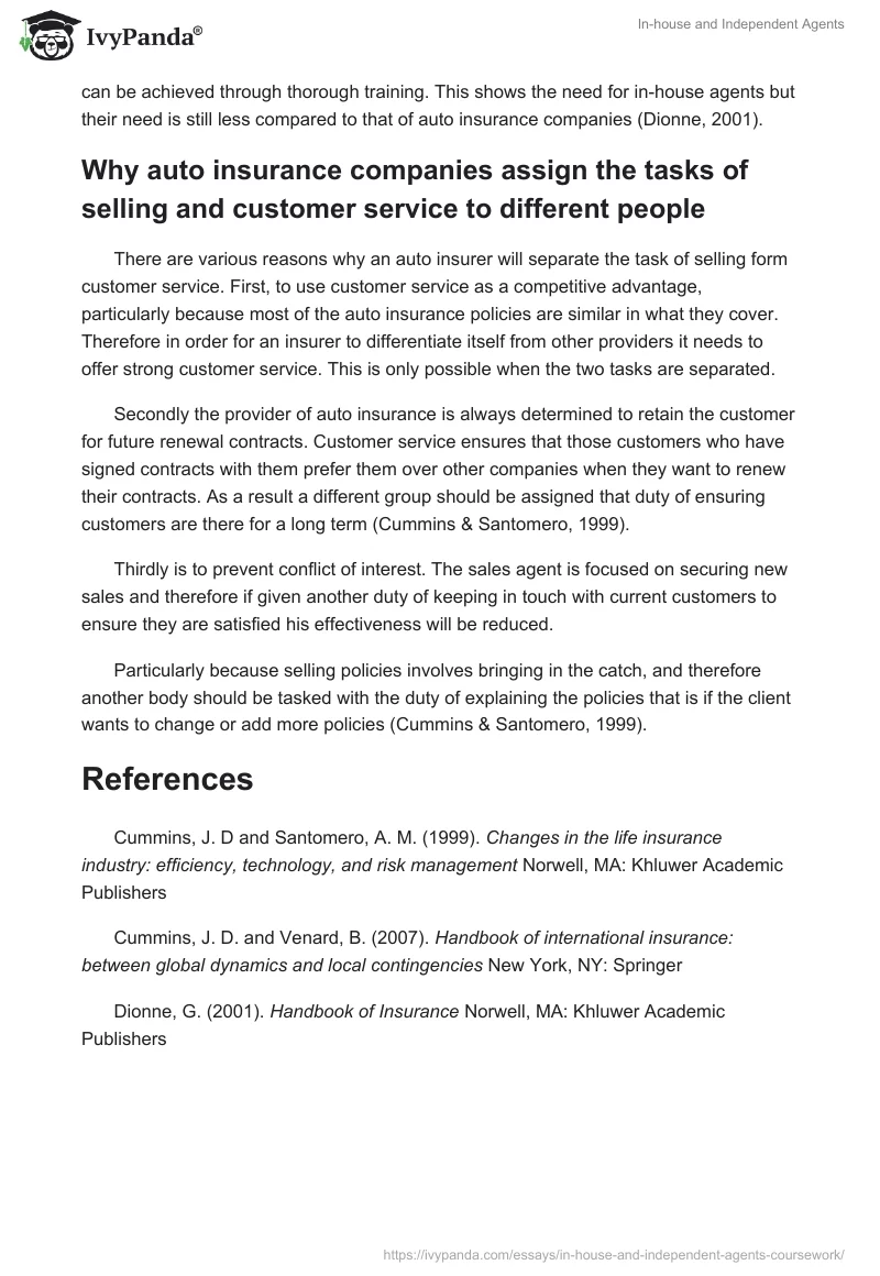 In-house and Independent Agents. Page 2