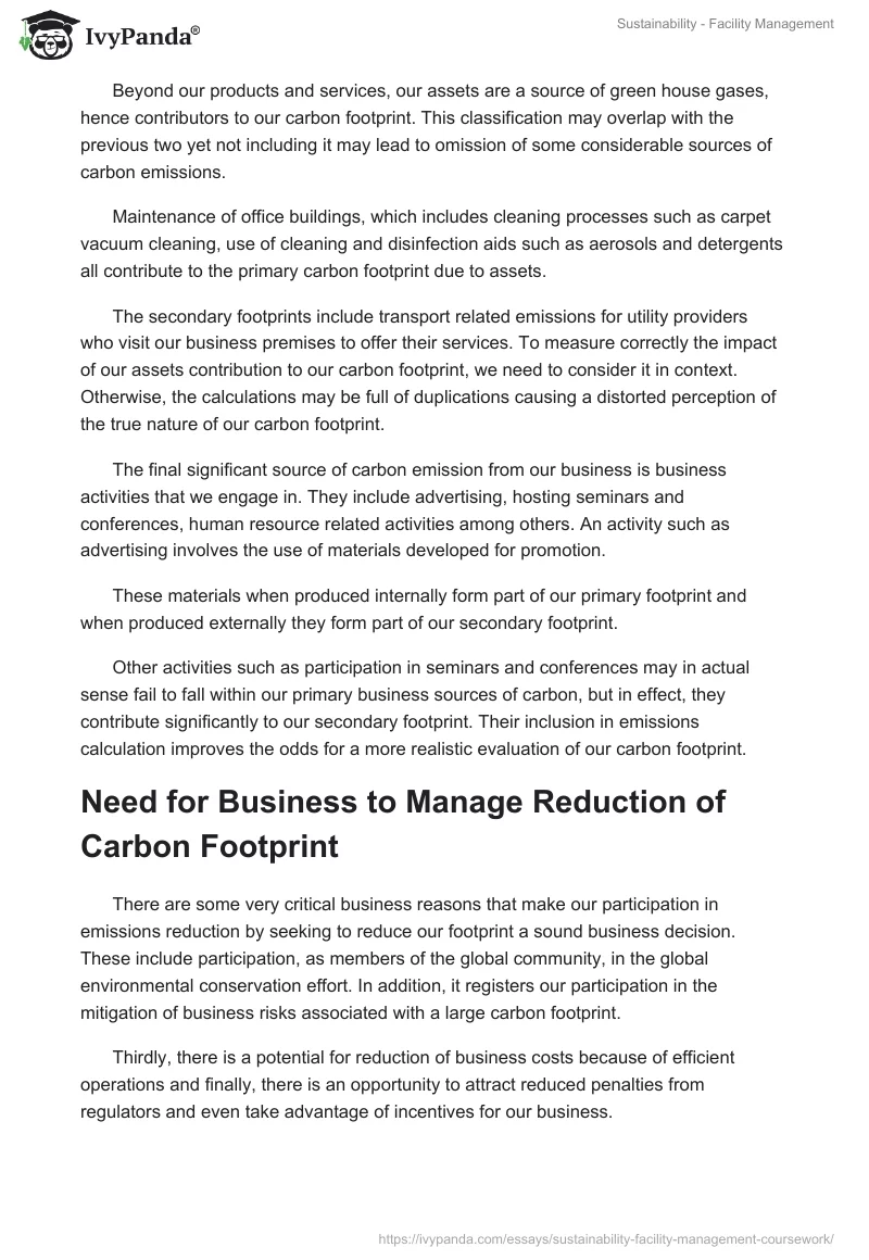 Sustainability - Facility Management. Page 3
