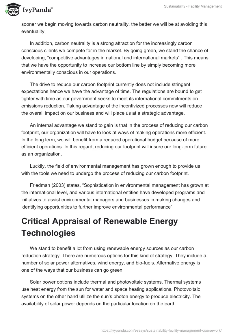 Sustainability - Facility Management. Page 5