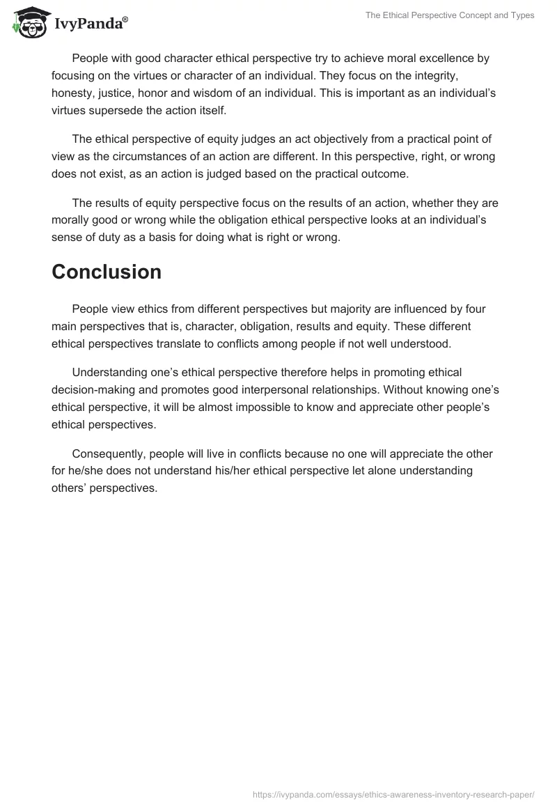The Ethical Perspective Concept and Types. Page 3