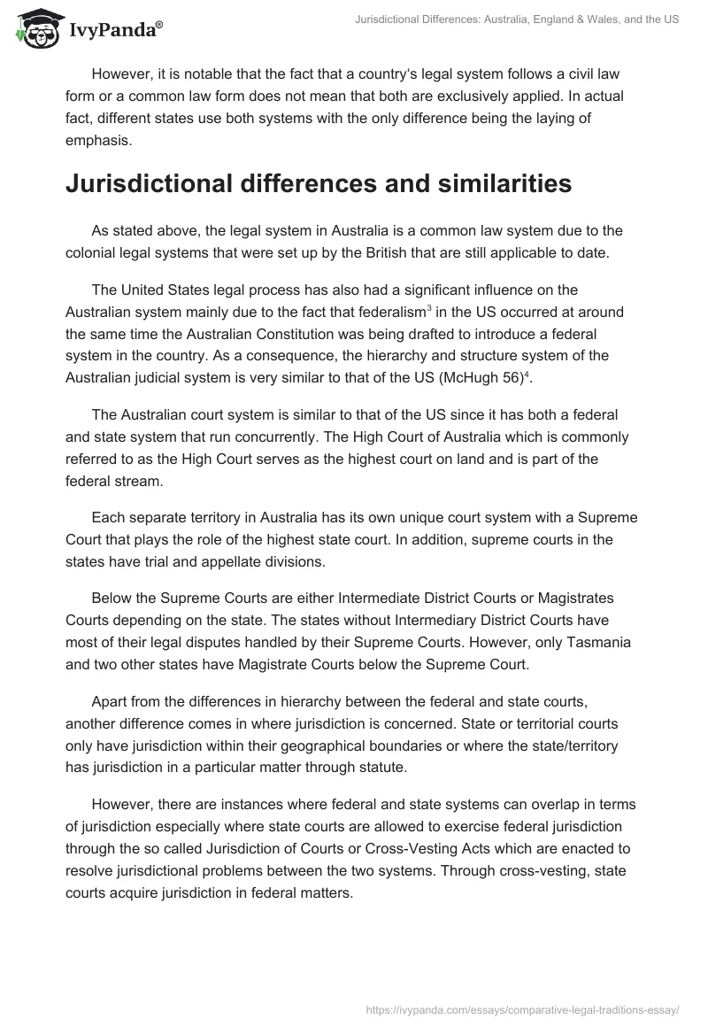 Jurisdictional Differences: Australia, England & Wales, and the US. Page 2