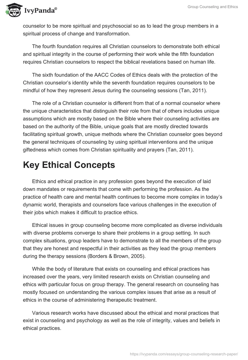 Group Counseling and Ethics. Page 4
