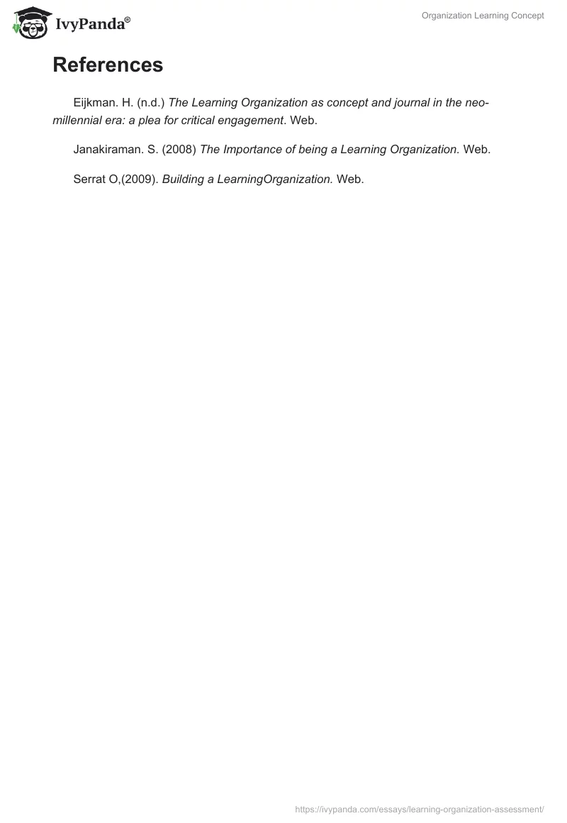 Organization Learning Concept. Page 3