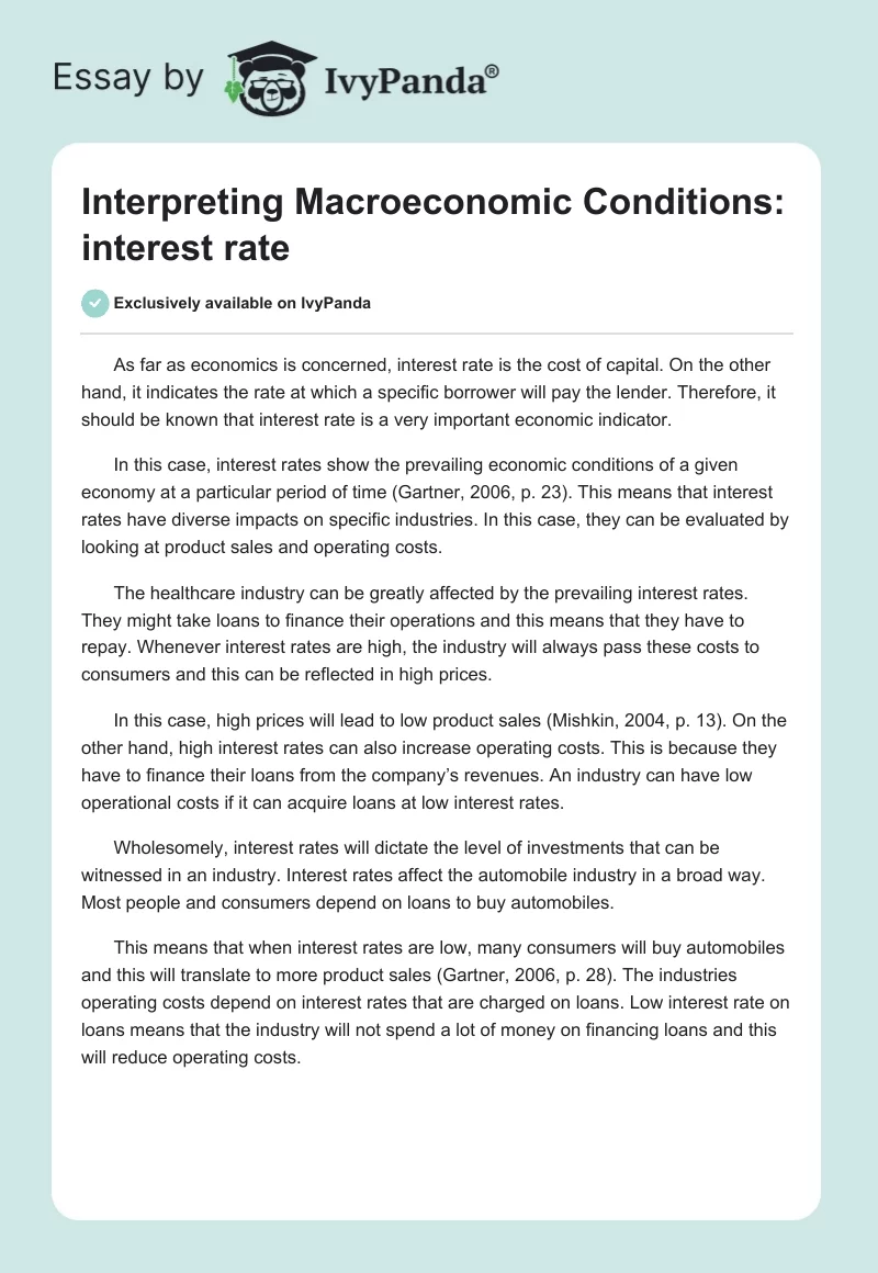 Interpreting Macroeconomic Conditions: interest rate. Page 1