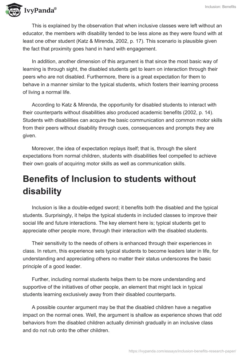 Inclusion: Benefits. Page 3