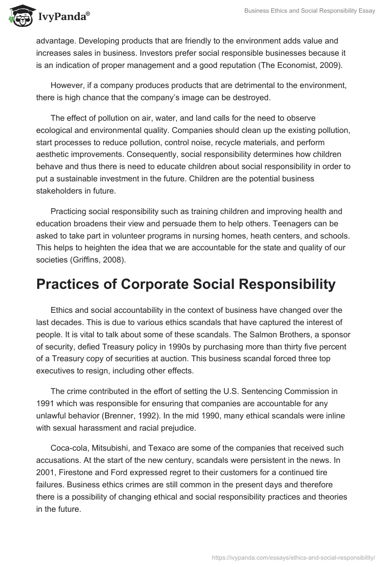 Business Ethics and Social Responsibility Essay. Page 3