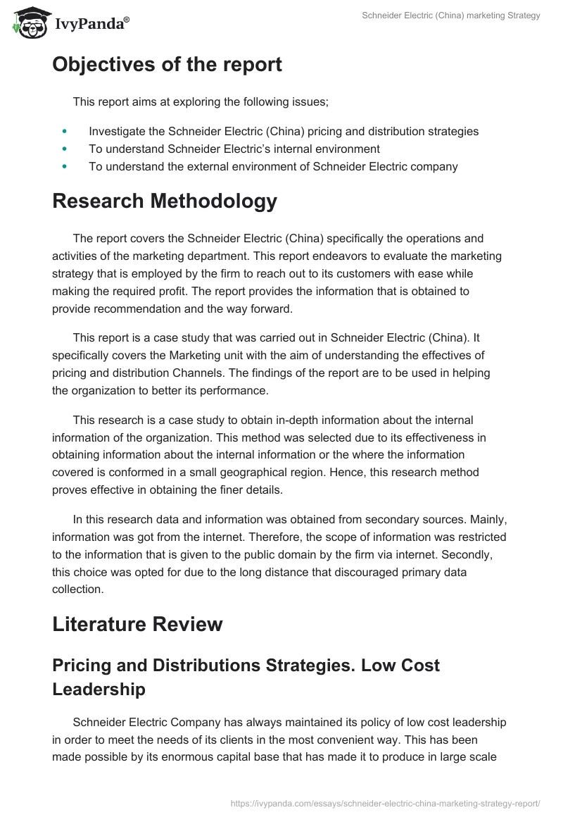 Schneider Electric (China) marketing Strategy. Page 2