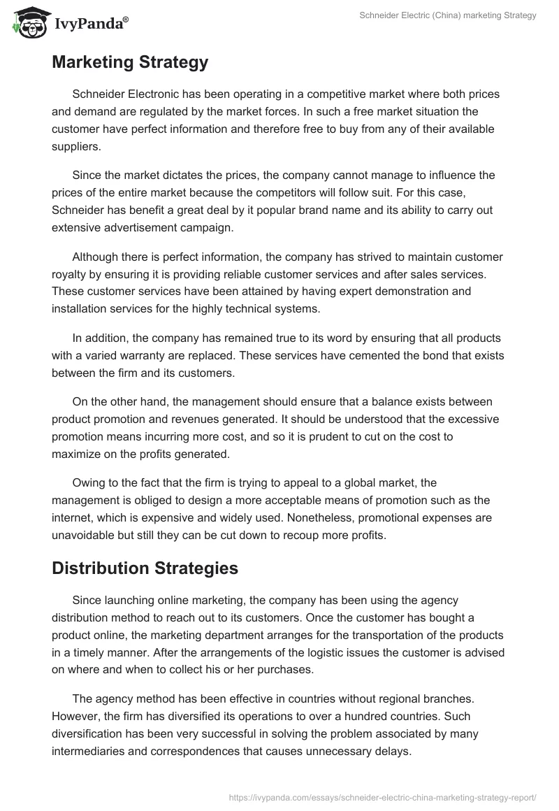 Schneider Electric (China) marketing Strategy. Page 5