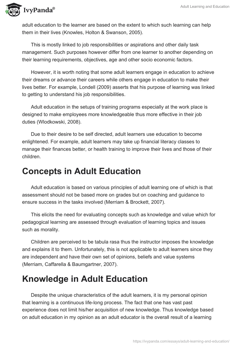 Adult Learning and Education. Page 2