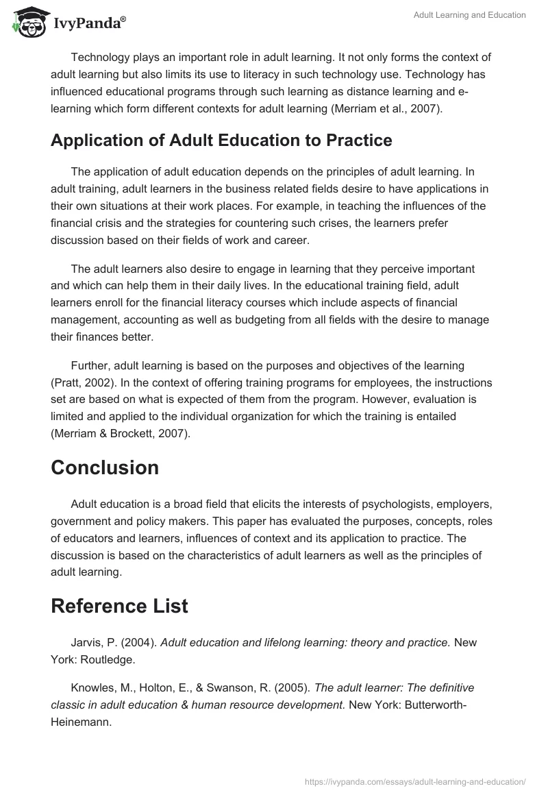 Adult Learning and Education. Page 5