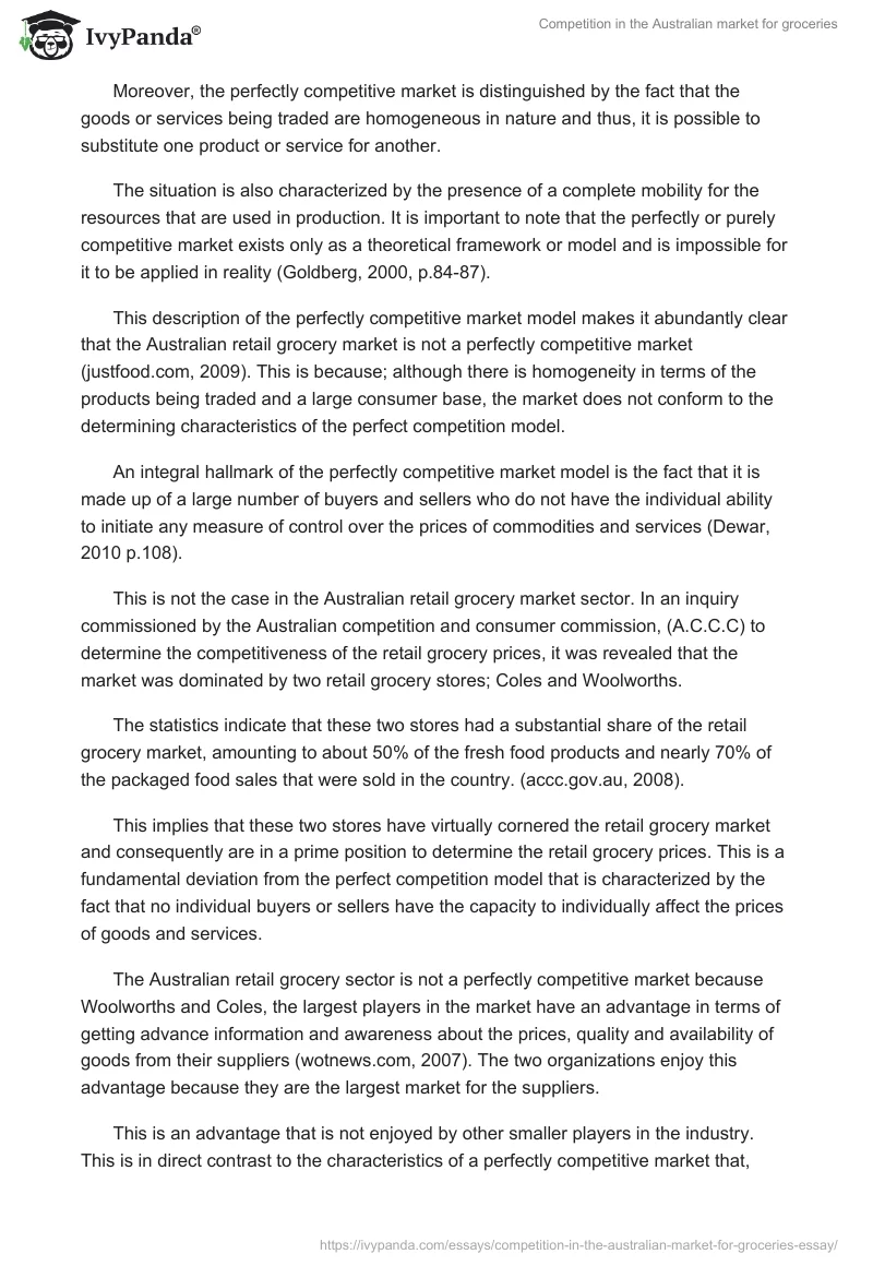 Competition in the Australian Market for Groceries. Page 2