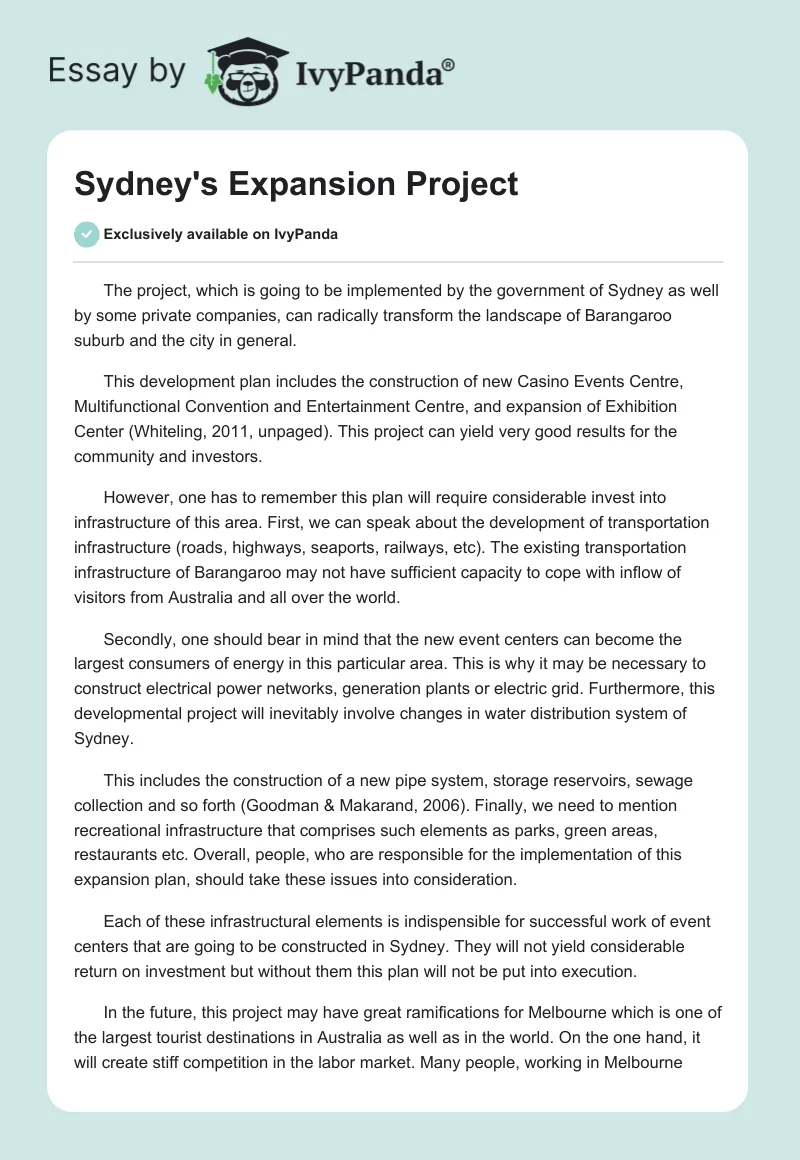 Sydney's Expansion Project. Page 1
