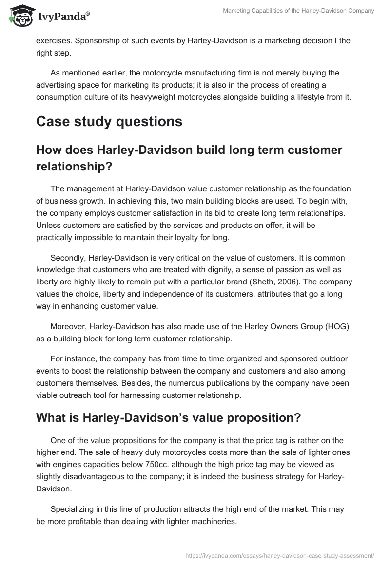 Marketing Capabilities of the Harley-Davidson Company. Page 5
