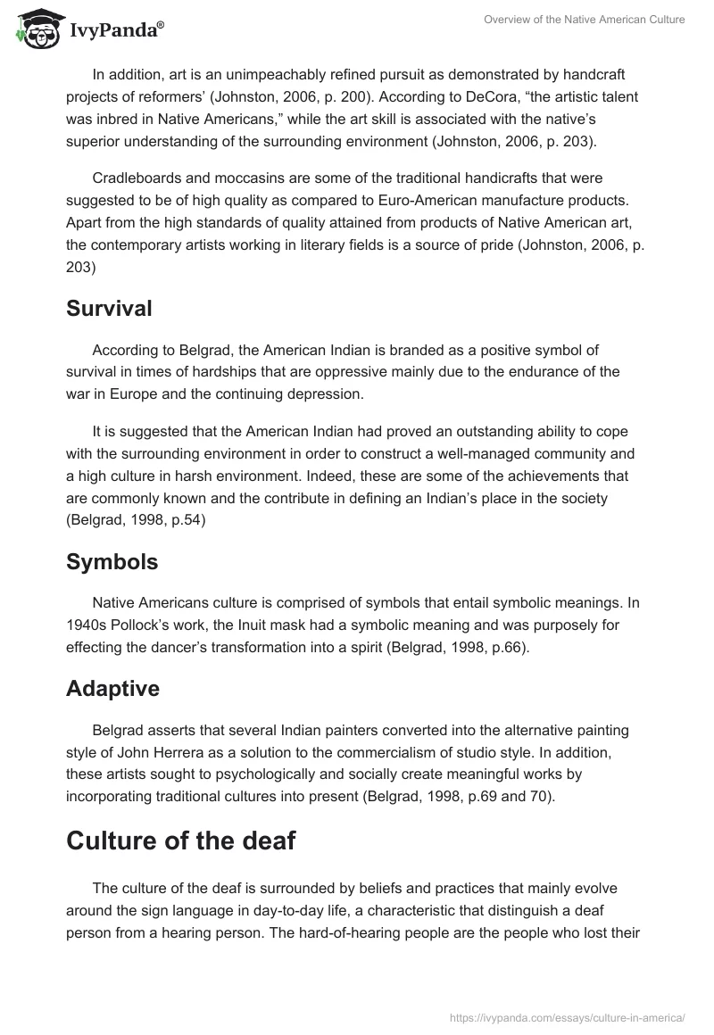 Overview of the Native American Culture. Page 2