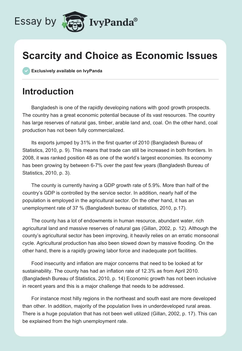 Scarcity and Choice as Economic Issues. Page 1