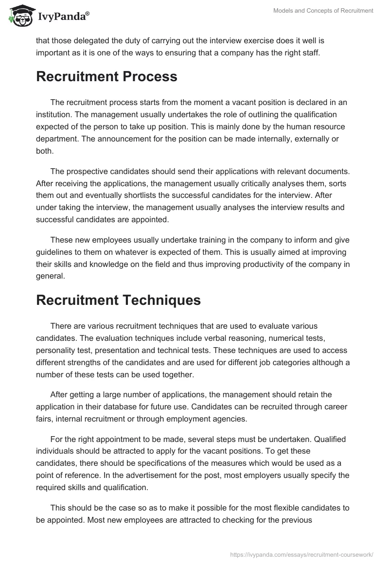 Models and Concepts of Recruitment. Page 2