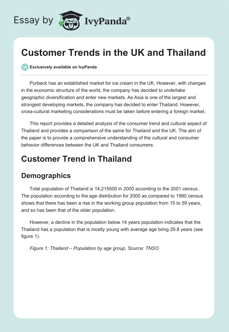 Customer Trends in the UK and Thailand. Page 1