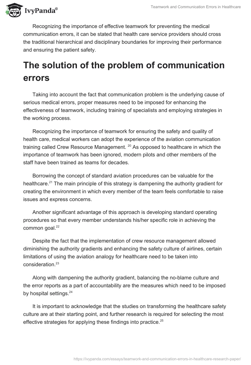 Teamwork and Communication Errors in Healthcare. Page 5