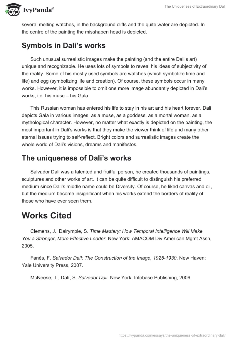 The Uniqueness of Extraordinary Dali. Page 2