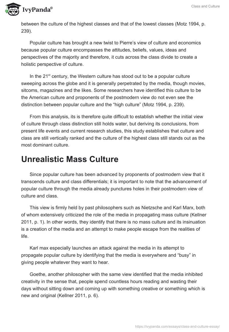 Class and Culture. Page 2